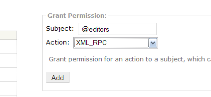 Enable XML-RPC permissions